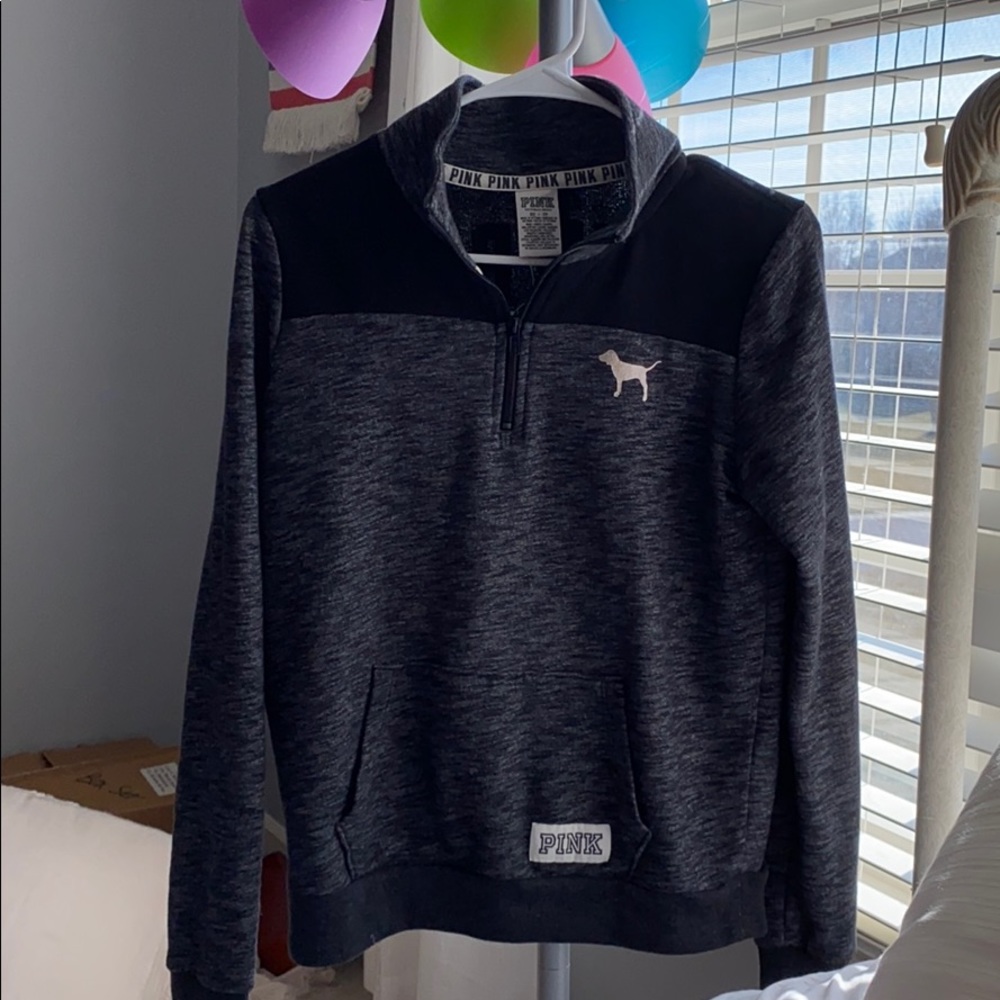 half zip black and gray